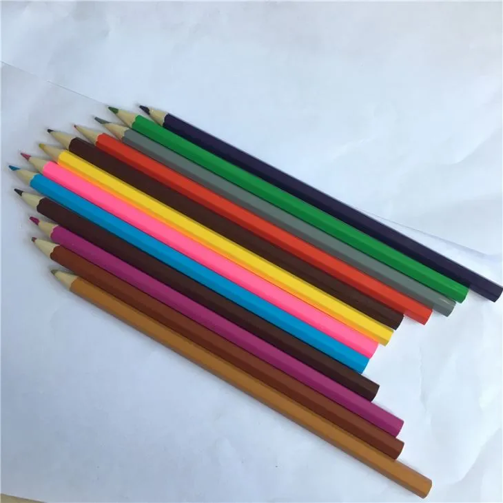 7 Inch 12pcs Paper Box Pack Color Lead Paint Barrel Pencil